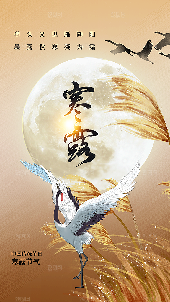 寒露节气宣传海报设计素材