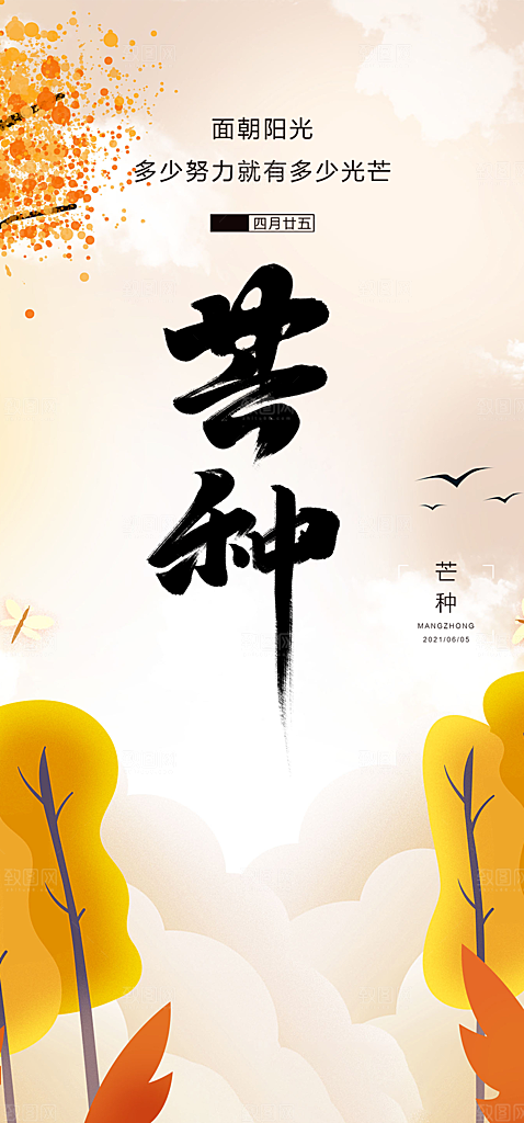 大气传统芒种二十四节气海报