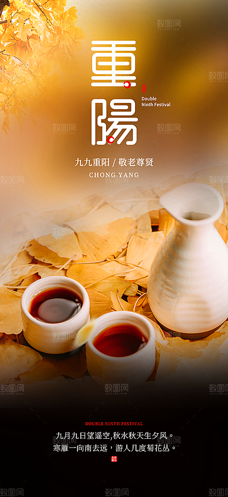 重阳节敬老爱老宣传活动海报