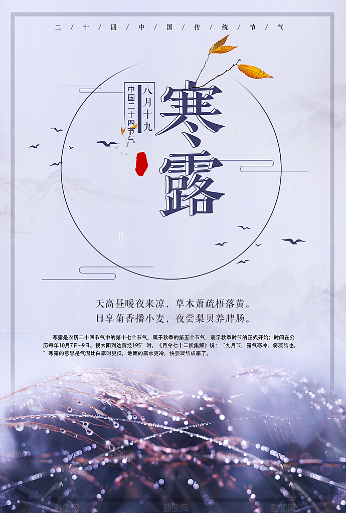 寒露节气宣传海报设计