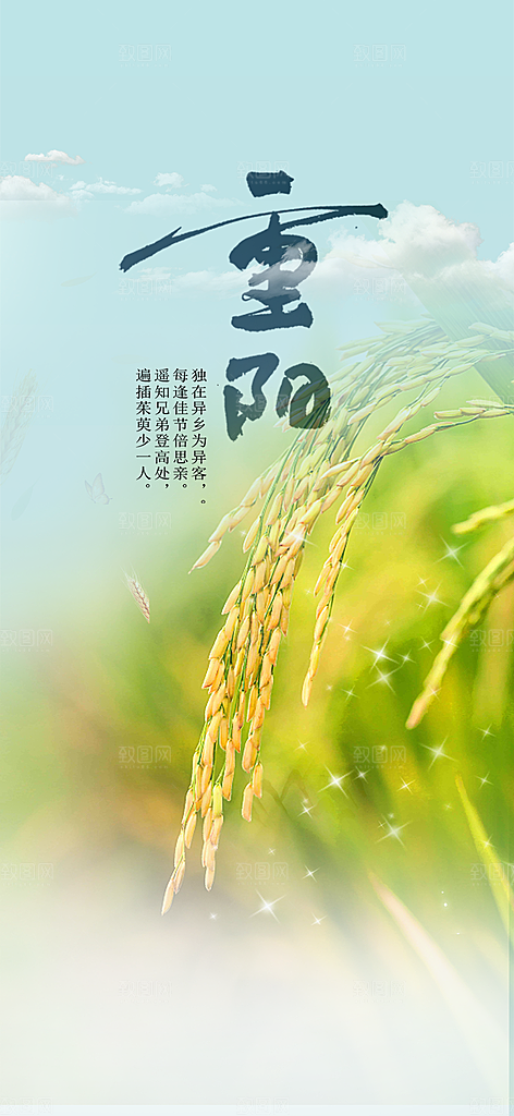 秋日节日重阳节敬老爱老宣传活动海报