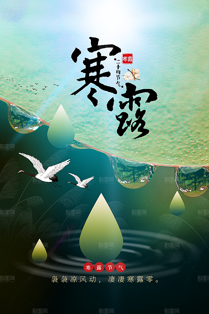 寒露节气宣传海报设计素材