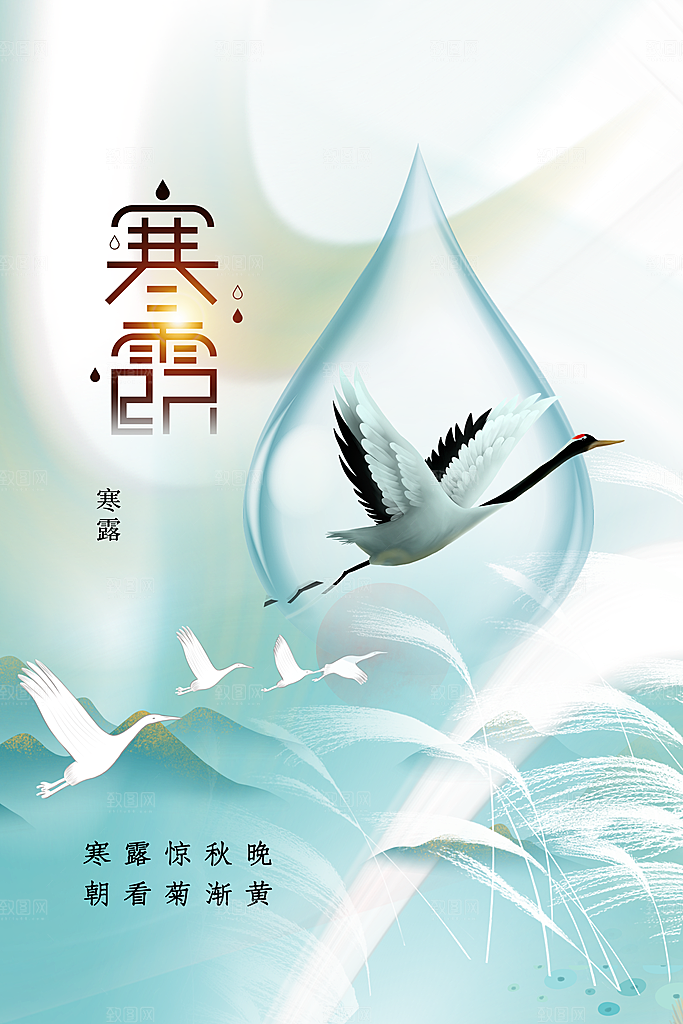 寒露节气宣传海报设计