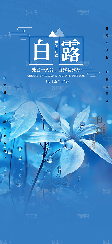 简约风传统白露二十四节气海报