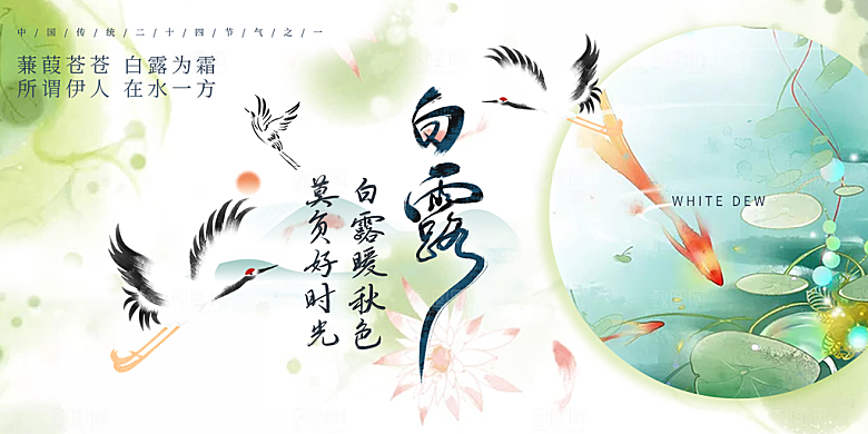 传统白露二十四节气展板