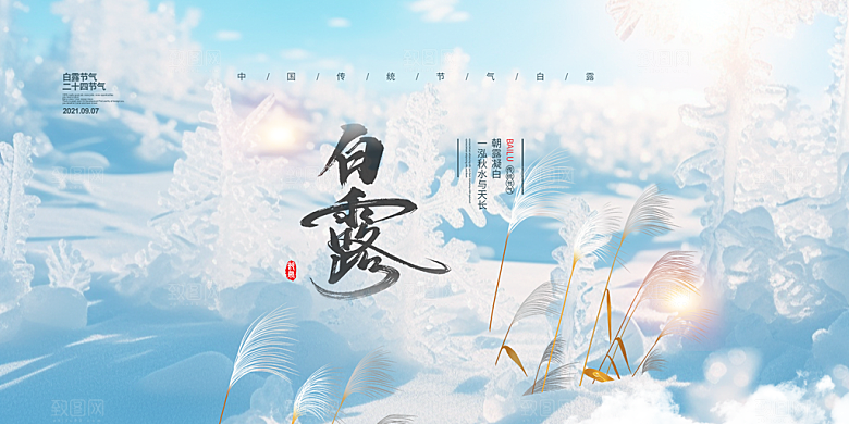 传统白露二十四节气展板