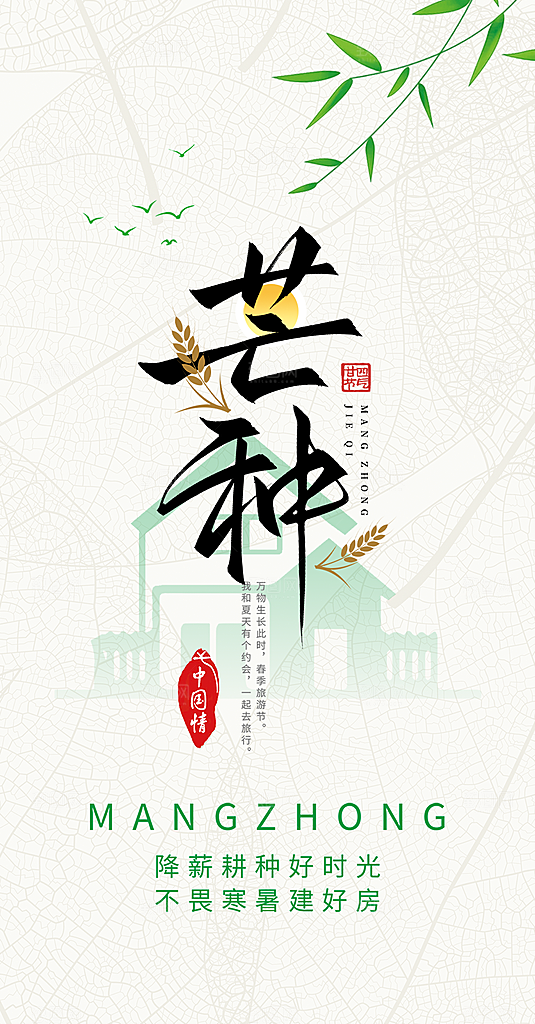 传统大气芒种二十四节气海报