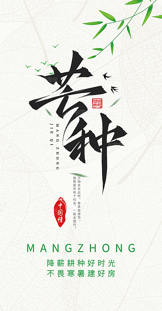 传统大气芒种二十四节气海报