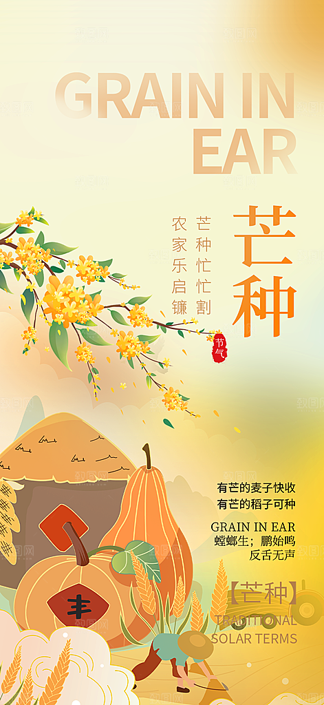 传统芒种二十四节气海报