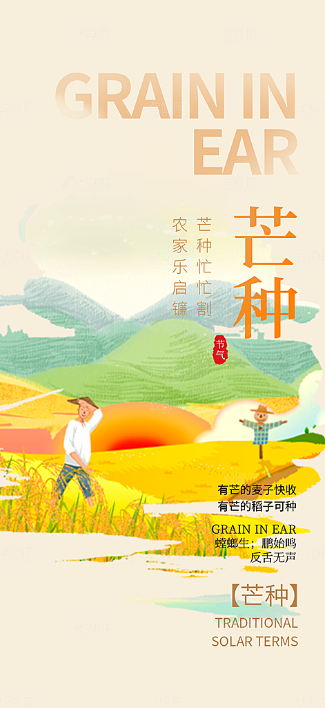 传统芒种二十四节气海报