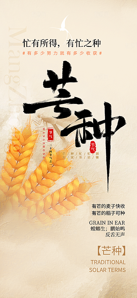 传统芒种二十四节气海报