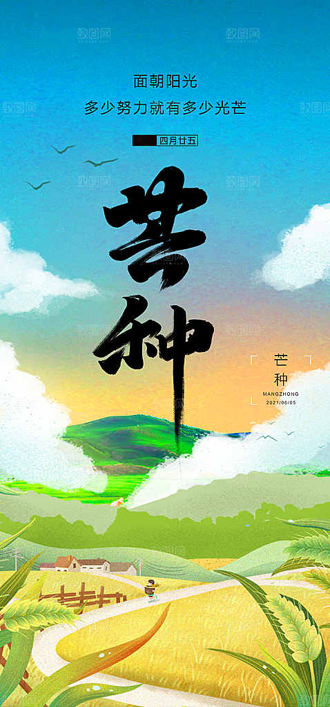 传统芒种二十四节气海报