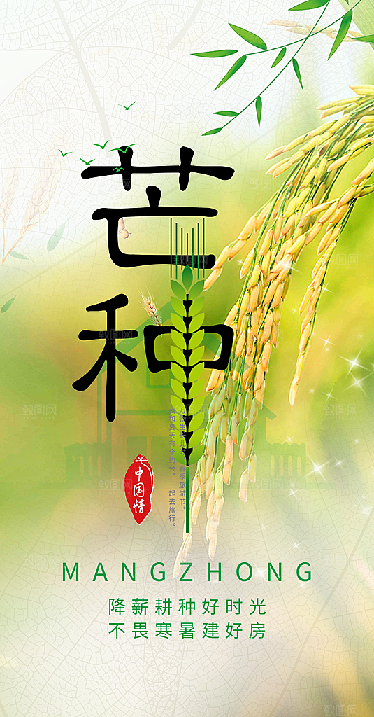传统芒种二十四节气海报