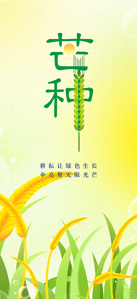 大气传统芒种二十四节气海报