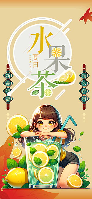奶茶促销活动海报
