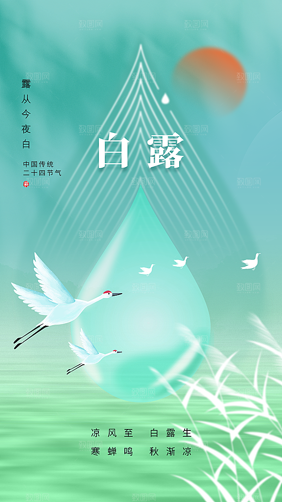 二十四节气白露海报
