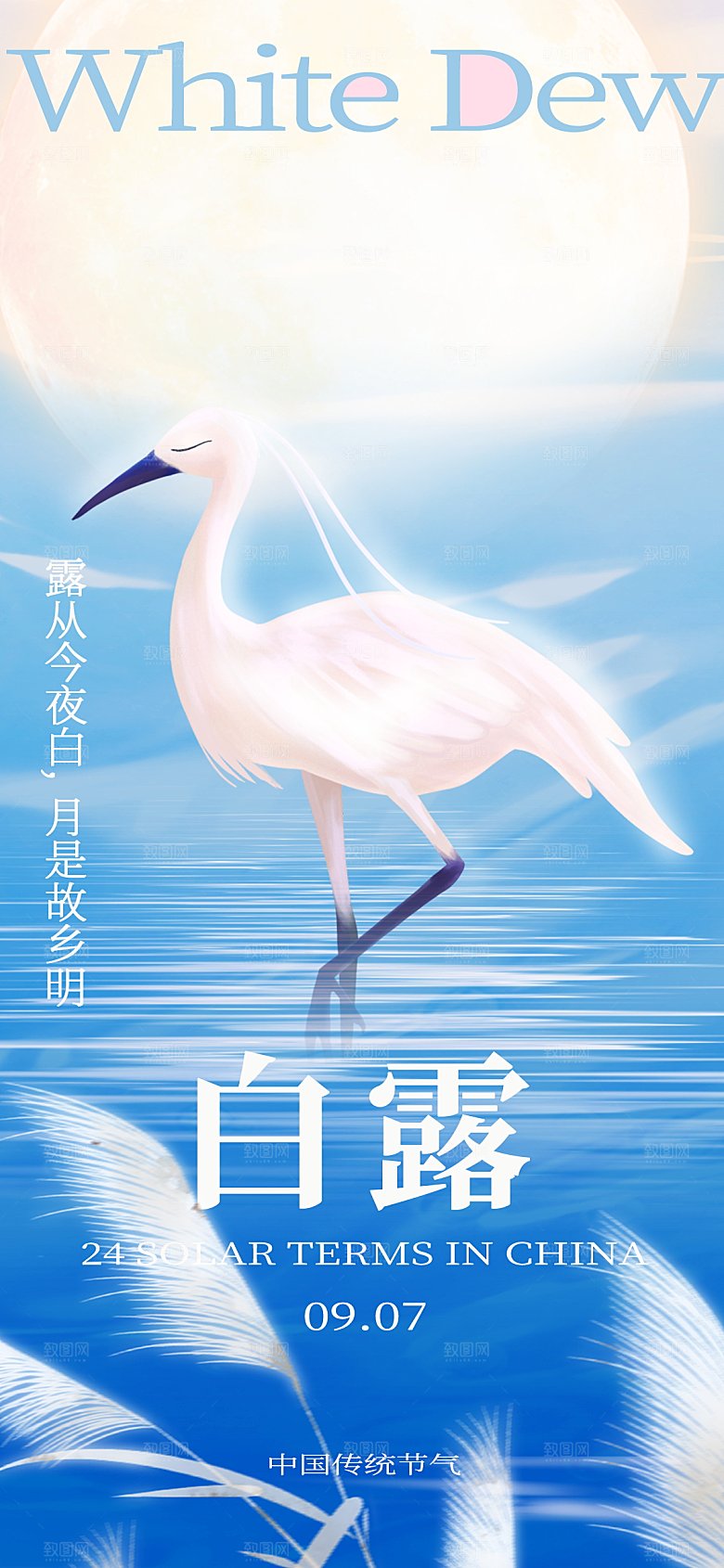二十四节气白露海报