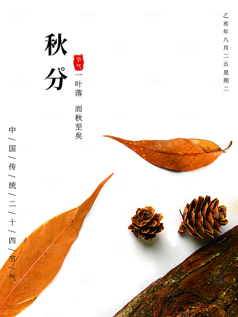 传统二十四节气秋分海报模板
