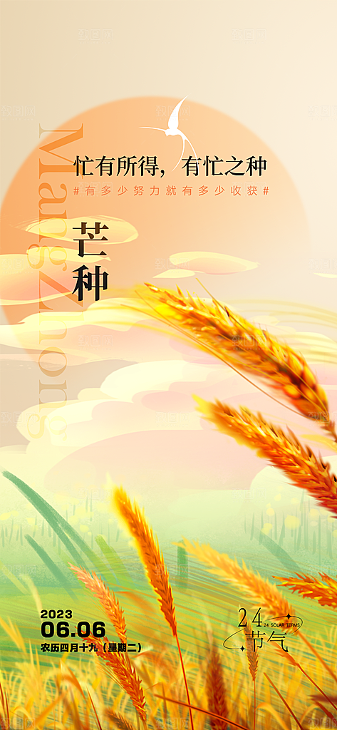 传统芒种二十四节气海报