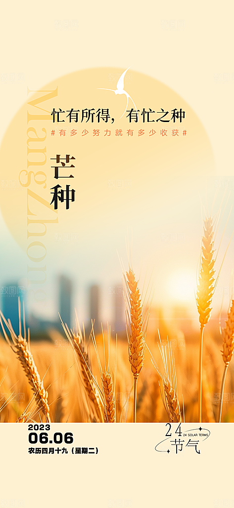 传统芒种二十四节气海报
