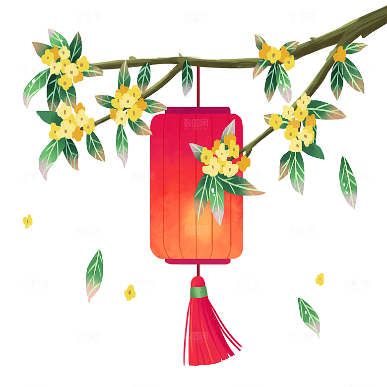 中秋节中国风插画装饰素材
