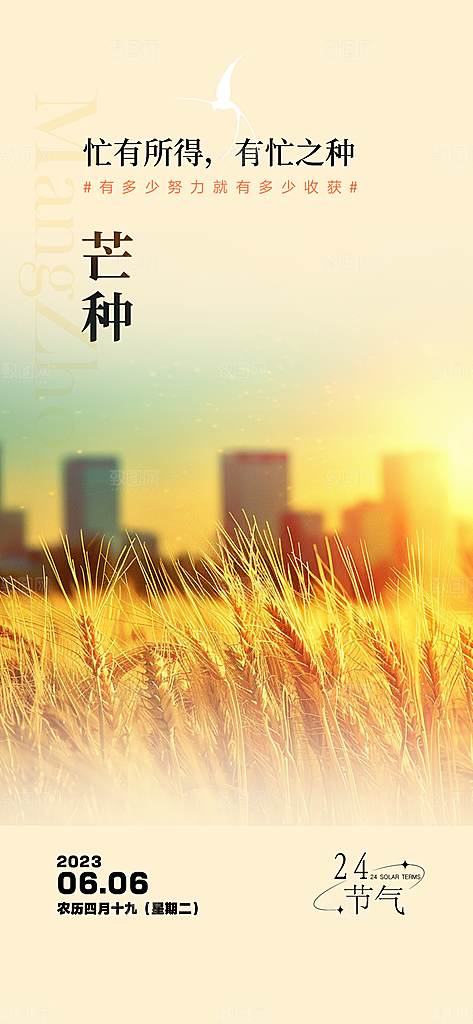 传统芒种二十四节气海报