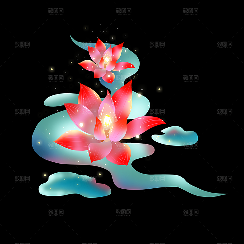 中秋节中国风插画装饰素材