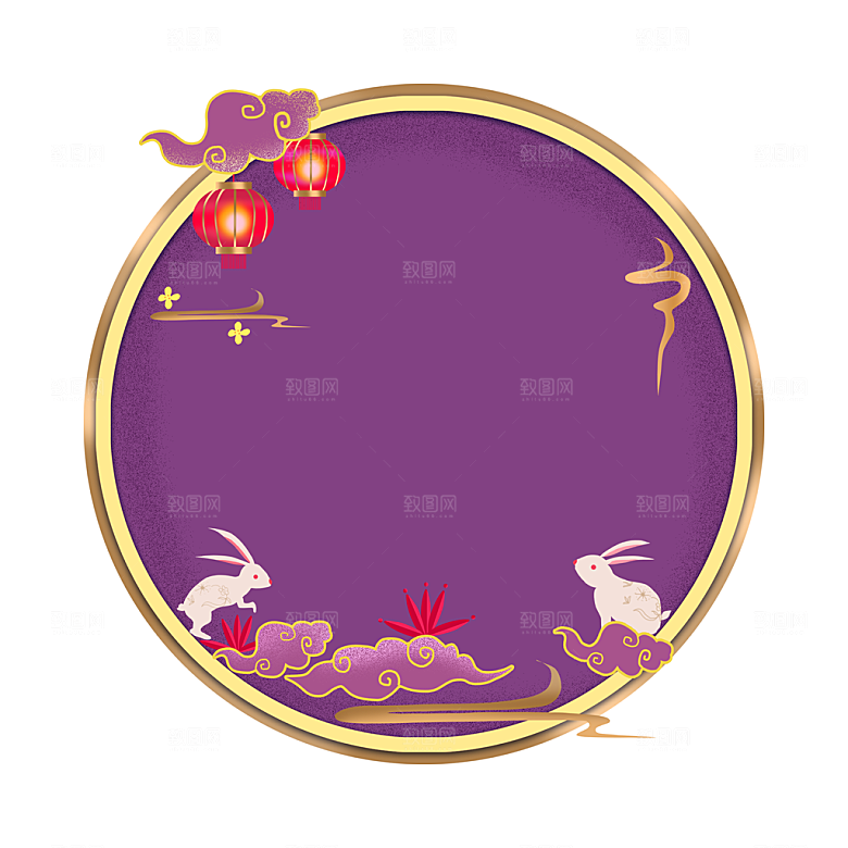 中秋节中国风插画装饰素材