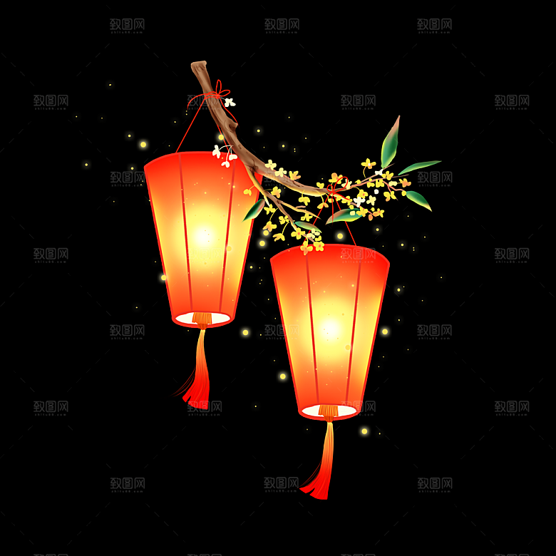 中秋节中国风插画装饰素材
