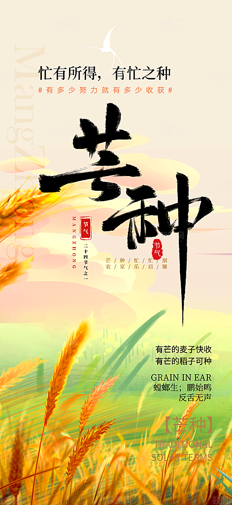 传统芒种二十四节气海报