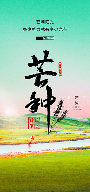 传统芒种二十四节气海报