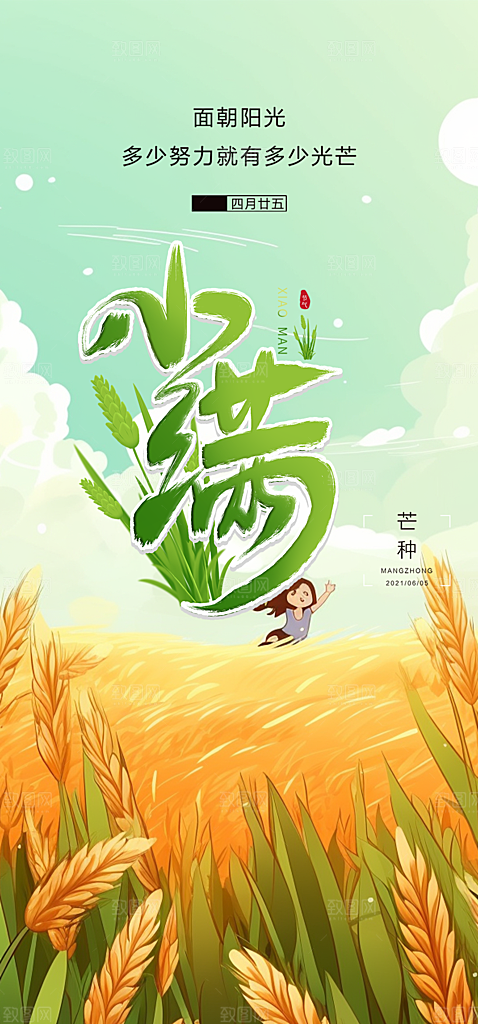 传统芒种二十四节气海报