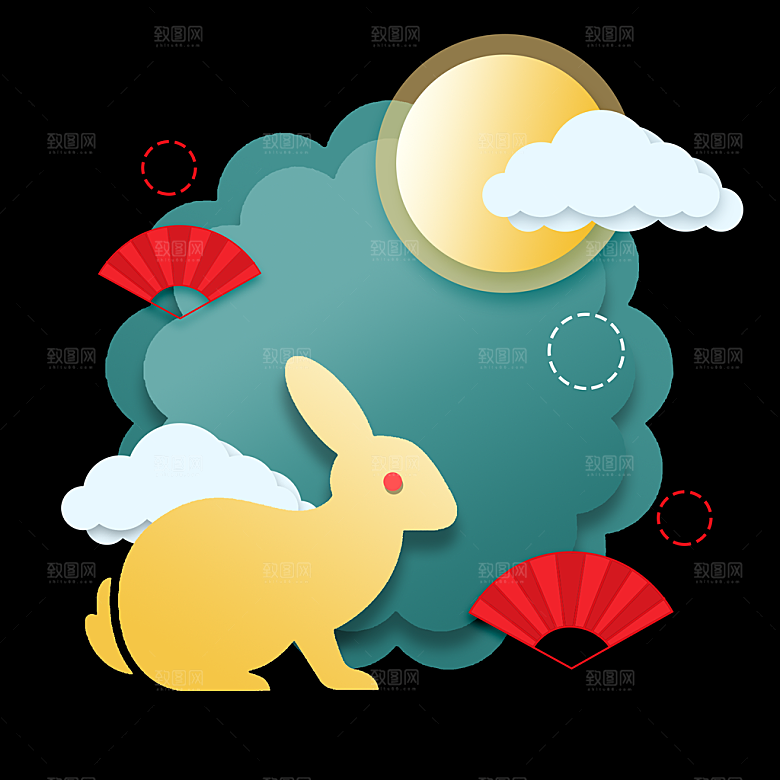 中国风中秋节插画装饰素材