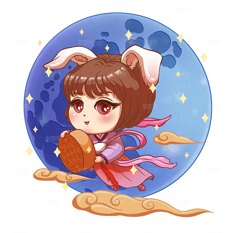 中国风中秋节插画装饰素材