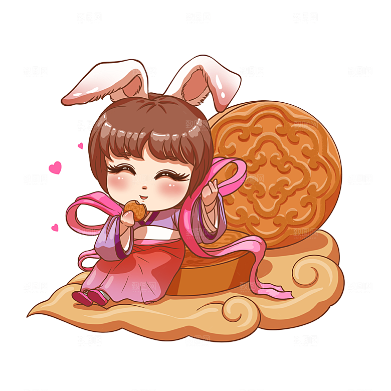 中秋节中国风插画装饰素材