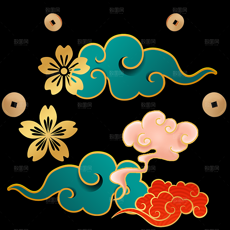中国风中秋节插画装饰素材