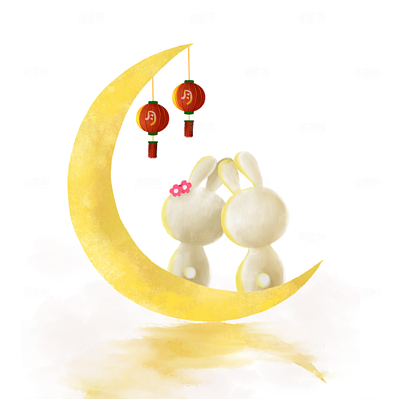 中秋节中国风插画装饰素材