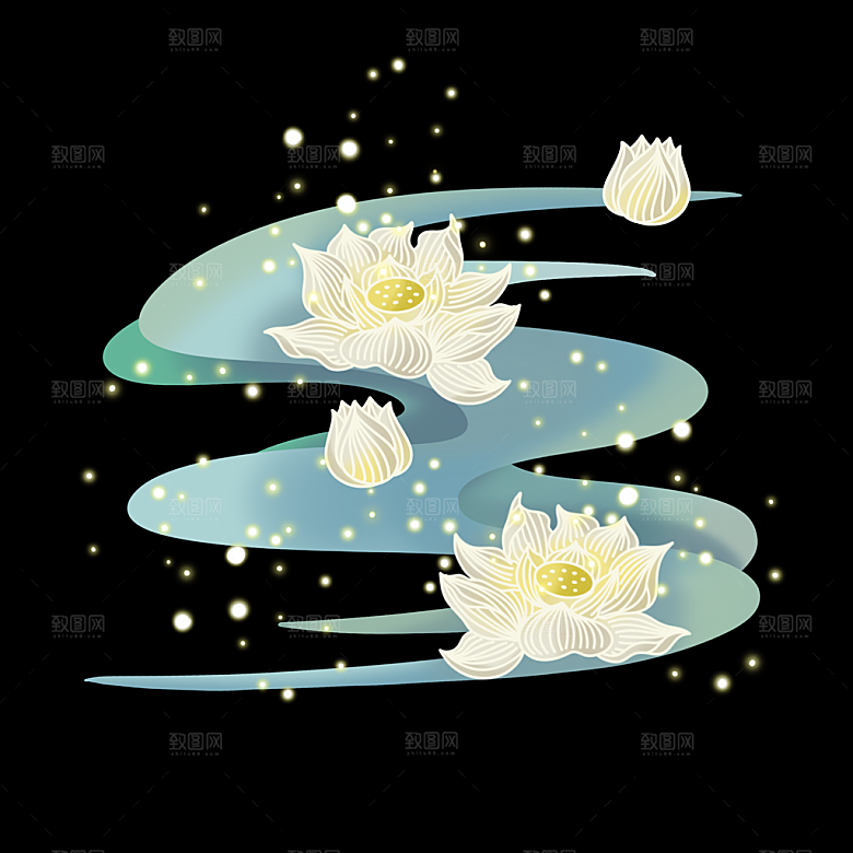 中秋节中国风插画装饰素材