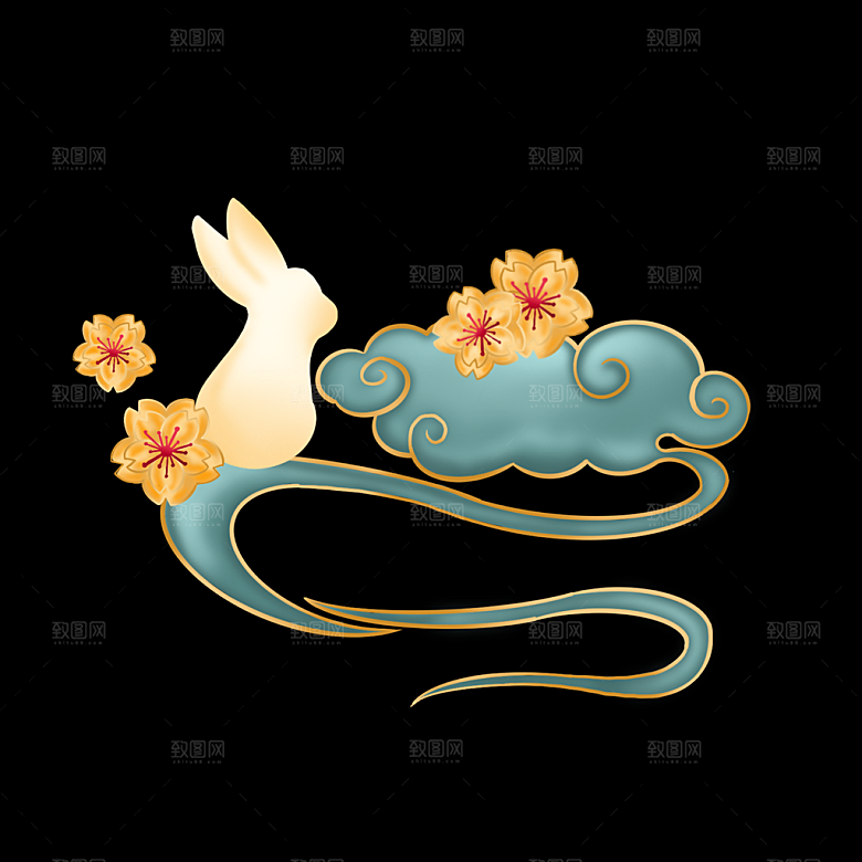 中秋节中国风插画装饰素材