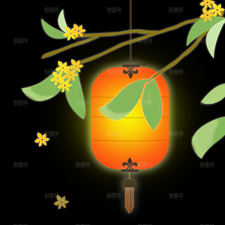 中秋节中国风插画装饰素材