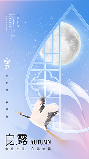 白露节气简约大气海报