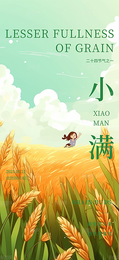 传统小满二十四节气海报