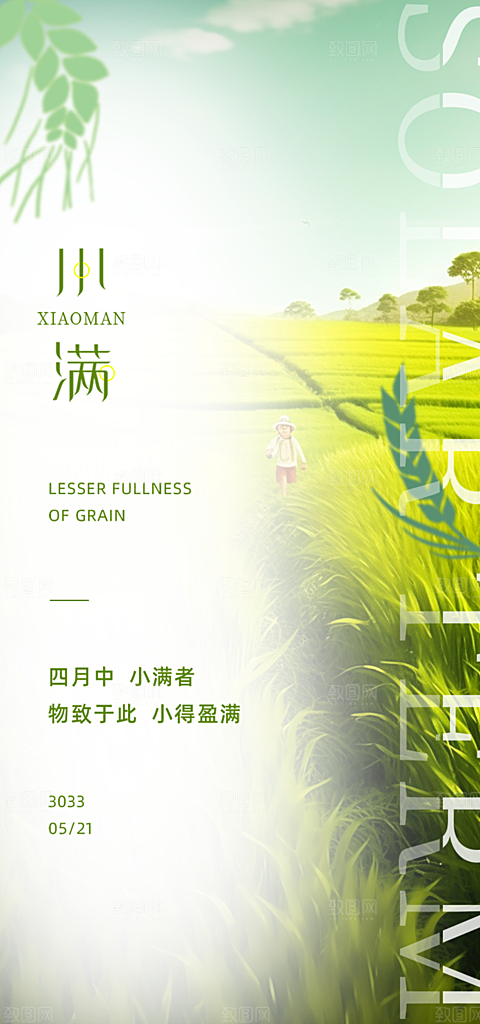 传统小满二十四节气海报
