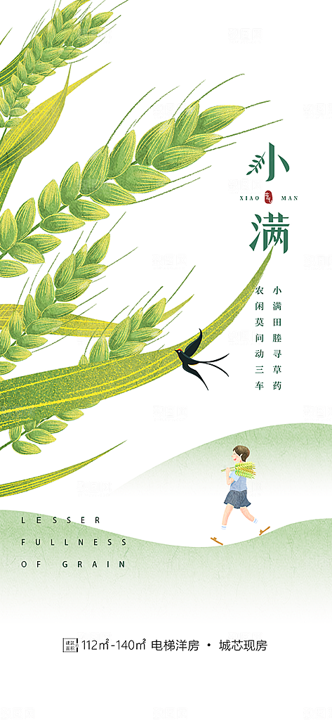 大气传统小满二十四节气海报