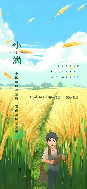 大气传统小满二十四节气海报