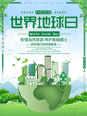 世界地球日公益宣传海报
