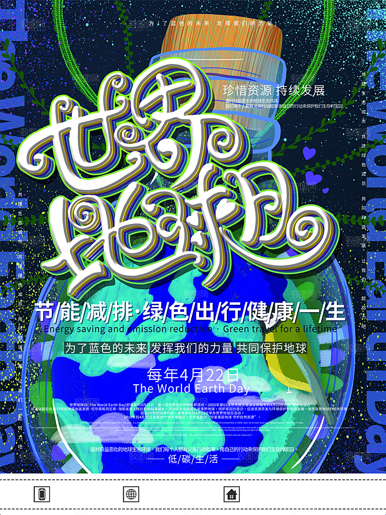 世界地球日公益宣传海报