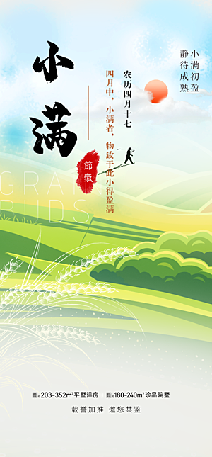 传统小满二十四节气海报