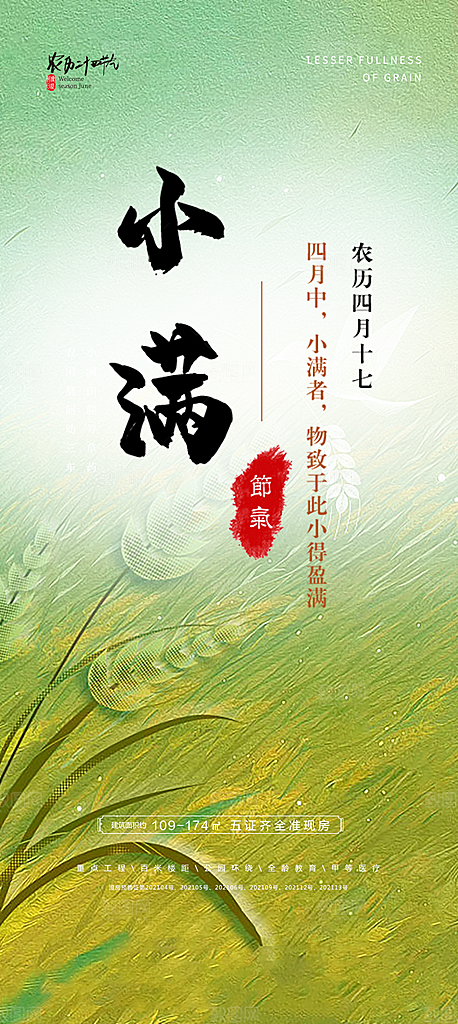 传统小满二十四节气海报