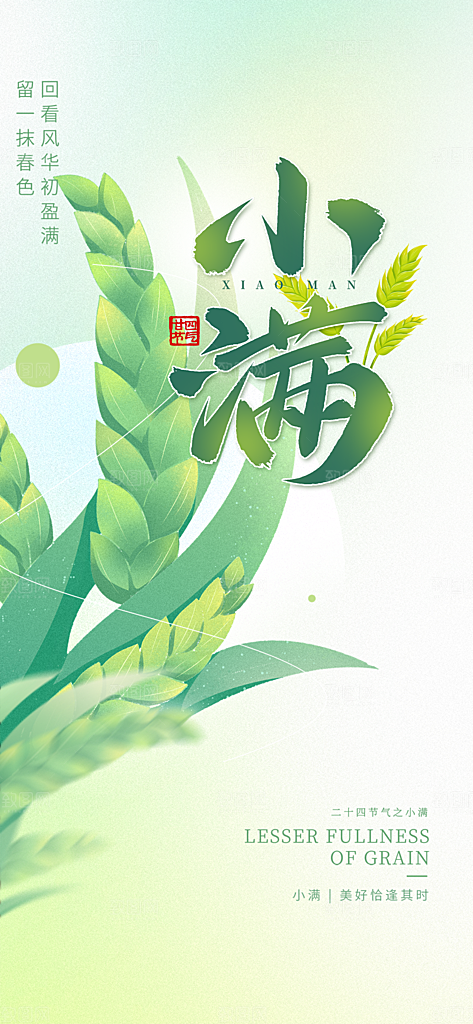 传统小满二十四节气海报